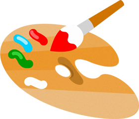 絵筆とパレットのイラスト