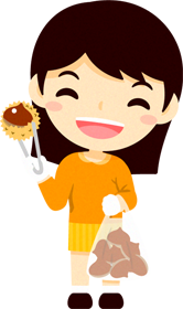 栗拾いイラスト/女の子