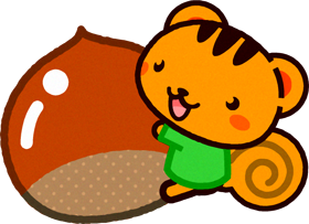 クリに抱きつくリス