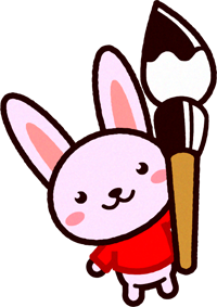 筆を持つウサギ