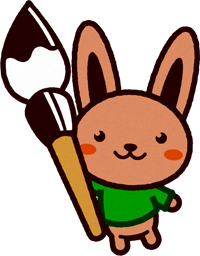 筆を持つ茶色のウサギ