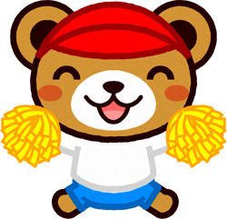 応援するクマのイラスト