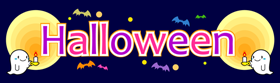 ハロウィンの文字とゴーストのイラスト