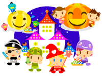 かわいいハロウィンの仮装をしたイラスト