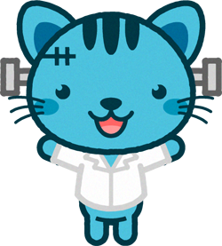 人造人間の仮装をしたネコのイラスト