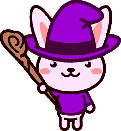 魔女の仮装をしたウサギのイラスト
