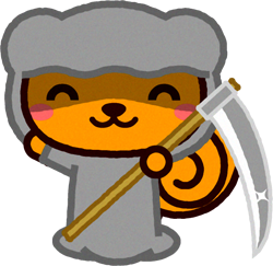 死神の仮装をしたリスのイラスト