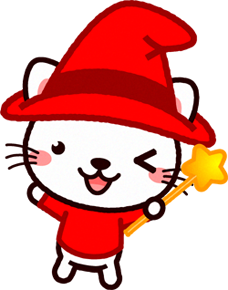 魔術師に仮装したネコのイラスト