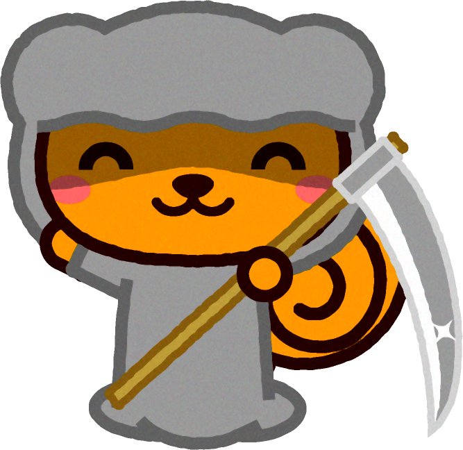 死神の仮装をしたリスのイラスト