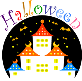 ハロウィンのお城イラスト