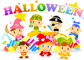みんなで楽しくハロウィンのイラスト