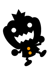 パンプキンマンのシルエットイラスト