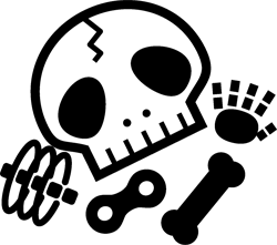 骸骨の残骸イラスト/モノクロ