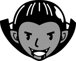 ヴァンパイアの顔イラスト/モノクロ