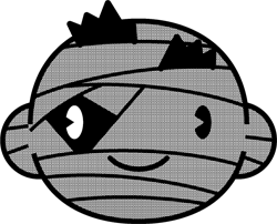 ミイラの顔イラスト/モノクロ