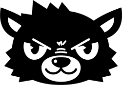 オオカミ男の顔イラスト/モノクロ