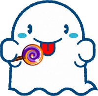 飴をなめるゴーストのイラスト