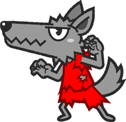 狼男のイラスト/横向き