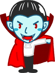 口から血が滴るヴァンパイアのイラスト