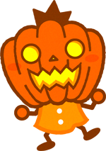 パンプキンマンのイラスト/オレンジ