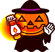 ランプを掲げるジャックランタンのイラスト