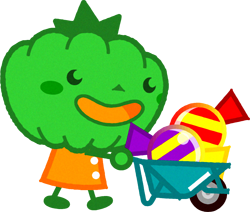 パンプキンマンのイラスト/キャンディを運ぶ