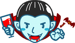 グラスを掲げるヴァンパイアのイラスト