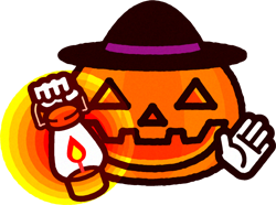 ランプを持つジャックランタンのイラスト