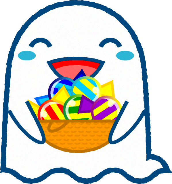 キャンディを持つゴーストのイラスト