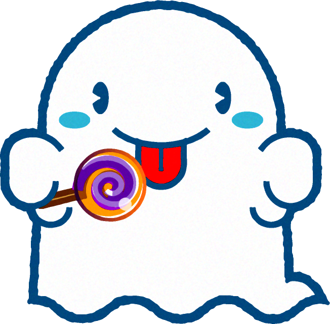 飴をなめるゴーストのイラスト