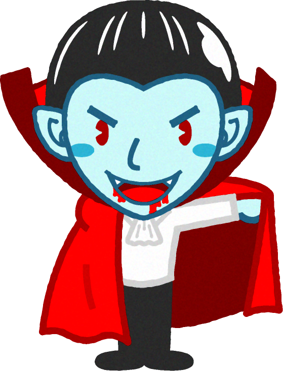 口から血が滴るヴァンパイアのイラスト