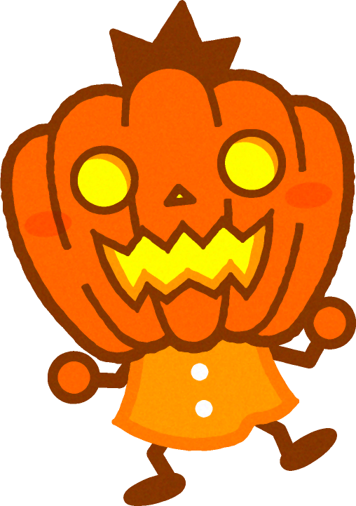 パンプキンマンのイラスト/オレンジ