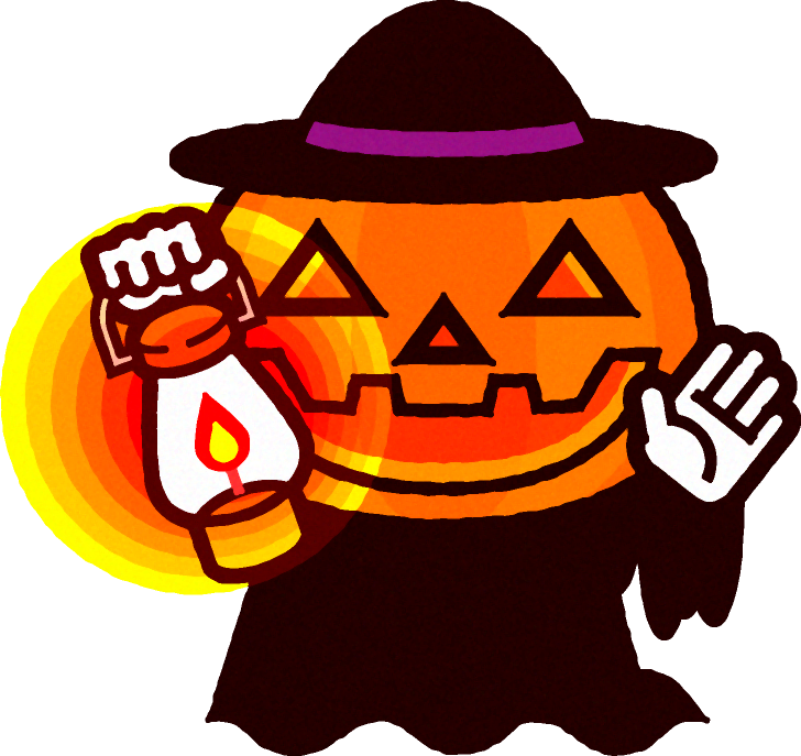 ランプを掲げるジャックランタンのイラスト