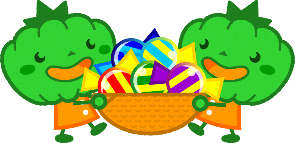 キャンディを運ぶパンプキンマンのイラスト