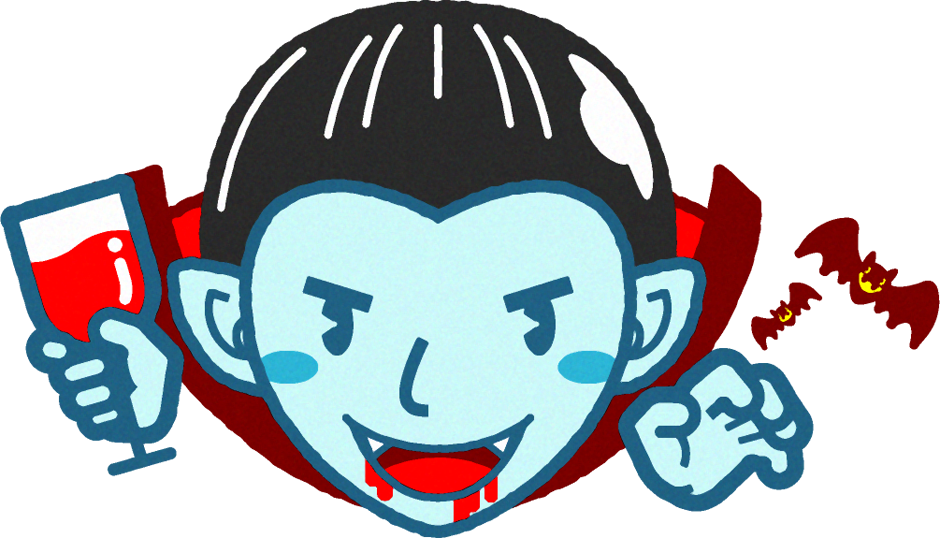 グラスを掲げるヴァンパイアのイラスト