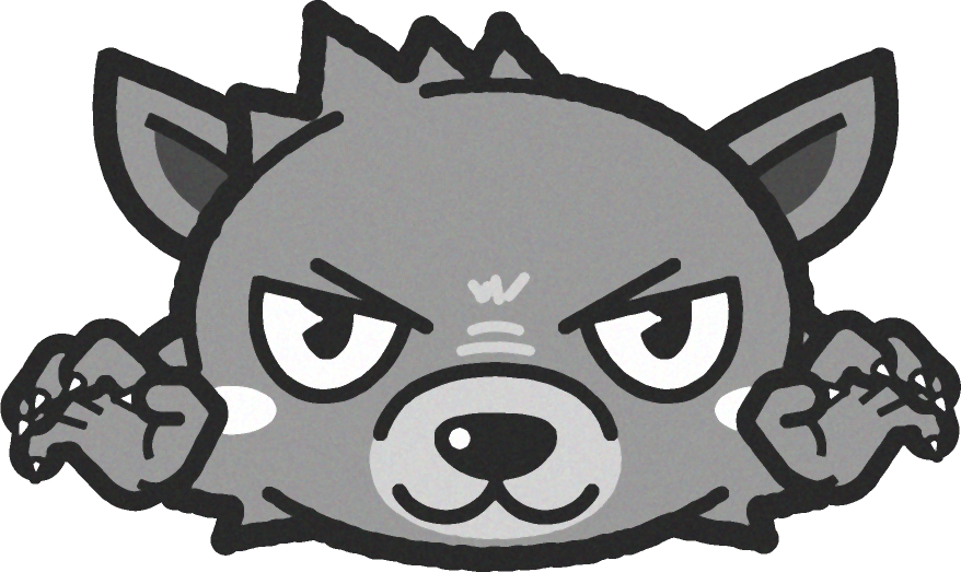 両手を広げる狼男のイラスト