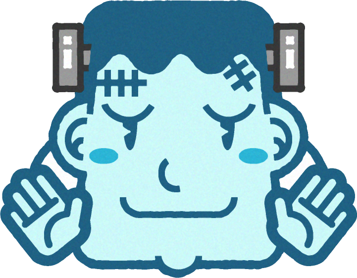 両手を広げる人造人間のイラスト