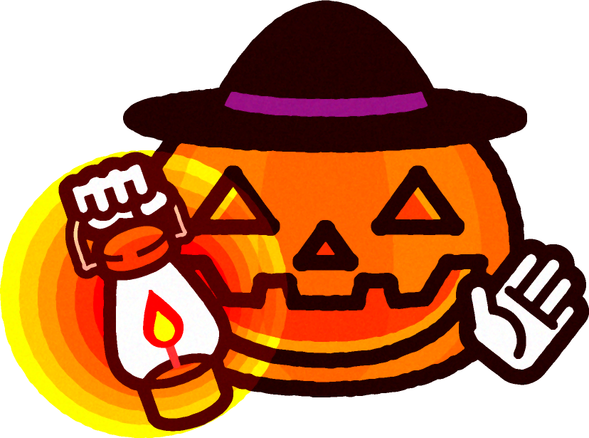ランプを持つジャックランタンのイラスト