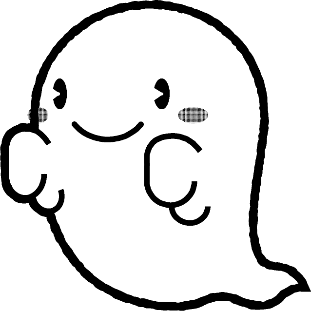 ゴーストのイラスト/モノクロ