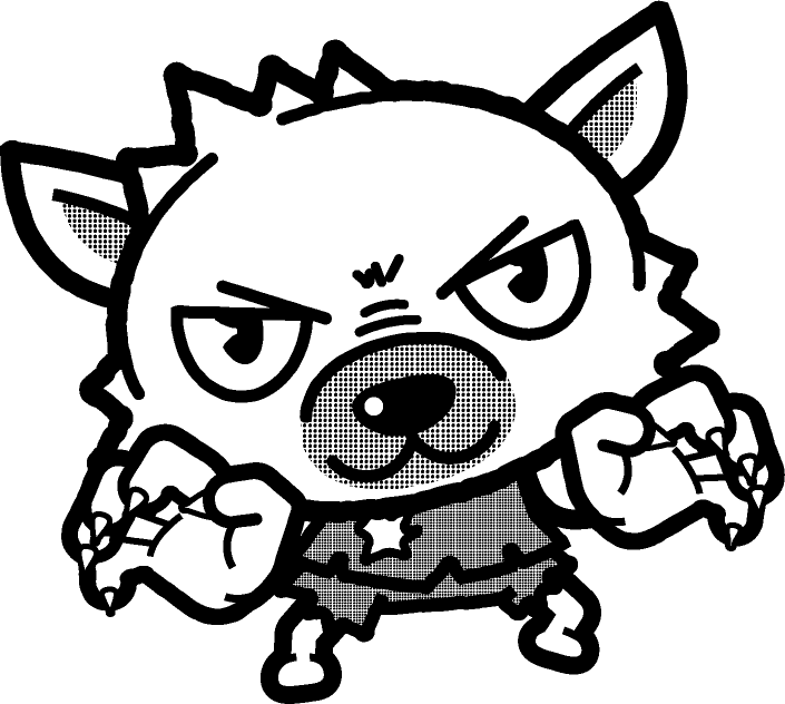 狼男のイラスト/モノクロ