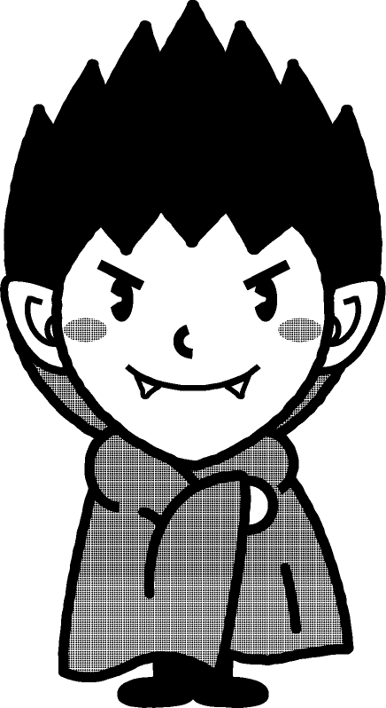 吸血鬼のイラスト/モノクロ