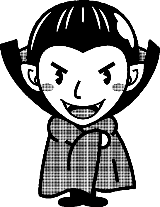 ヴァンパイアのイラスト/モノクロ