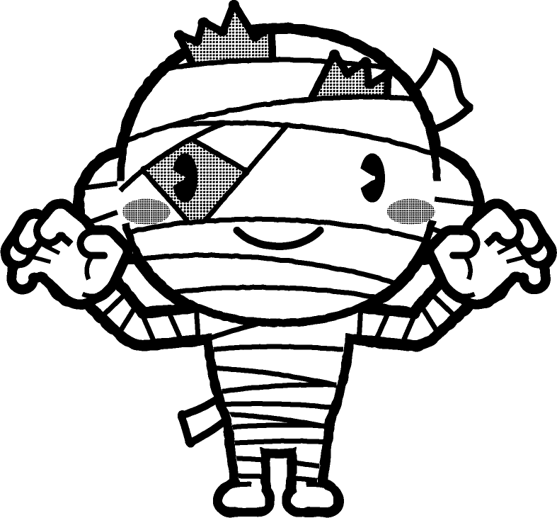 ミイラ男のイラスト/モノクロ