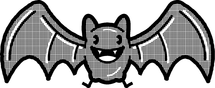 吸血コウモリのイラスト/モノクロ