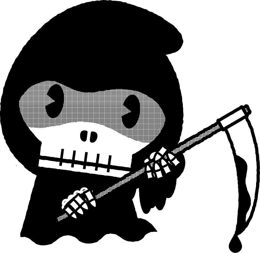 死神のイラスト/モノクロ