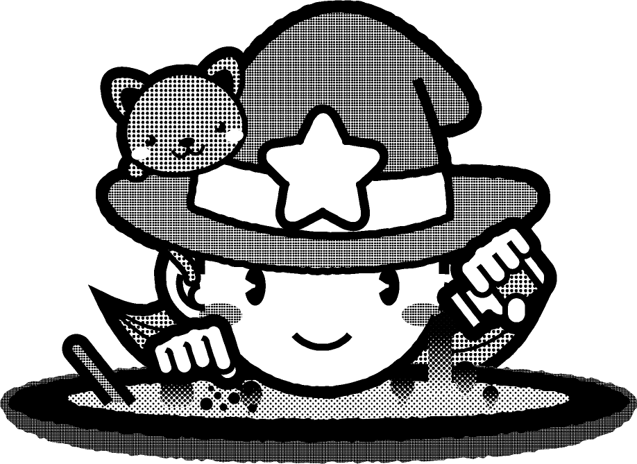 錬金術中の魔女のイラスト/モノクロ