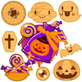 ハロウィンのお菓子イラスト