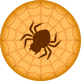 クッキーのイラスト/巣で待ち構える蜘蛛