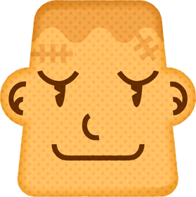 クッキーのイラスト/人造人間の顔