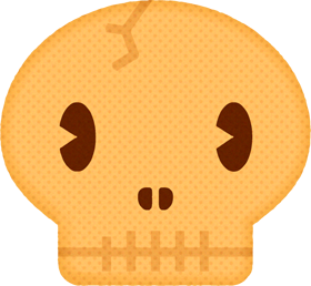 クッキーのイラスト/スケルトンの顔